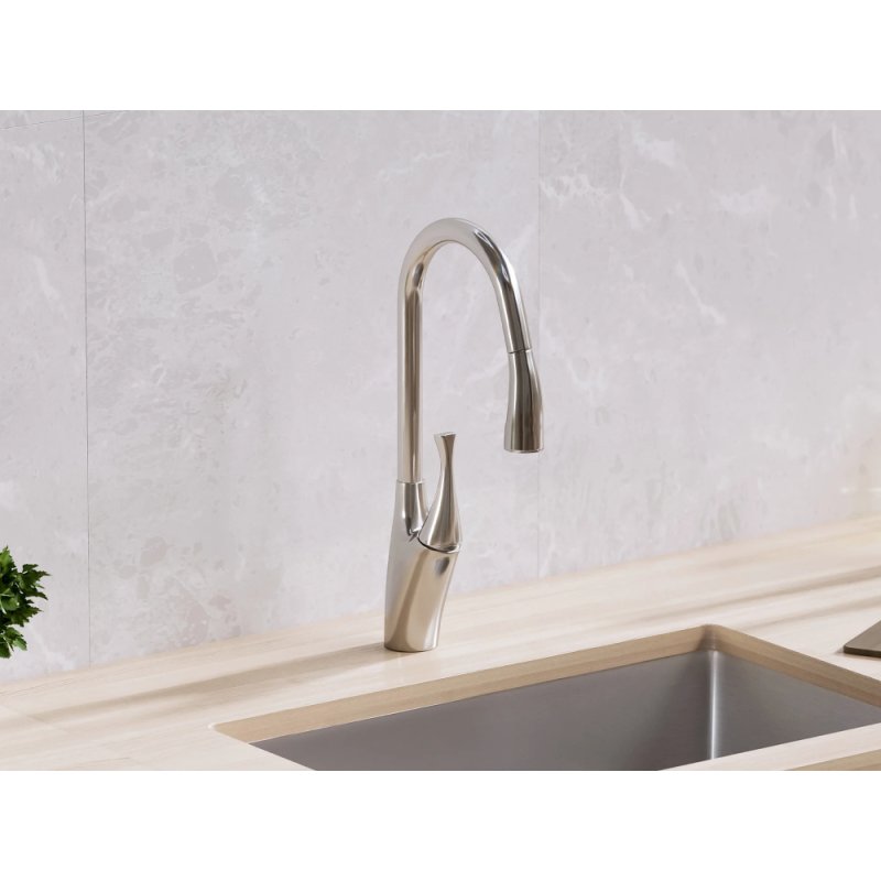 (image for) PELICAN PL-8224 Single Hole Pull Down Kitchen Faucet - Brushed Nickel