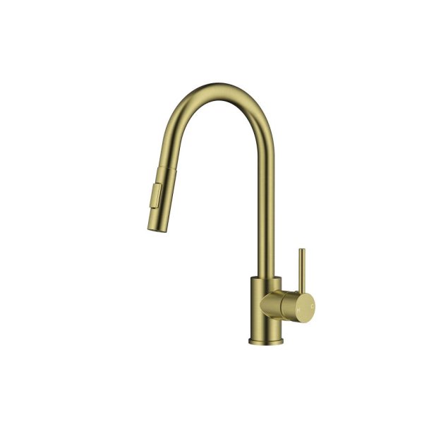 (image for) PELICAN PL-8231 Single Hole Pull Down Kitchen Faucet - Brushed Gold