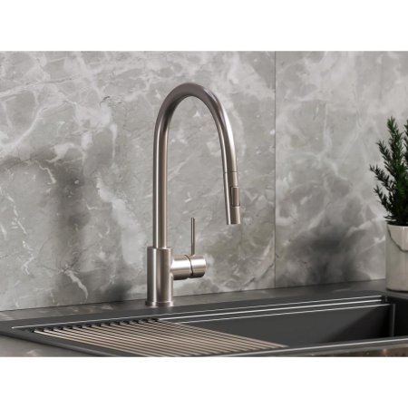 (image for) PELICAN PL-8231 Single Hole Pull Down Kitchen Faucet - Brushed Nickel