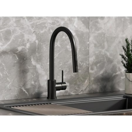 (image for) PELICAN PL-8231 Single Hole Pull Down Kitchen Faucet - Matte Black