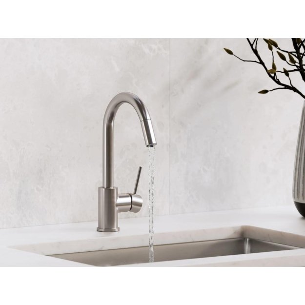 (image for) PELICAN PL-8237 Single Hole Kitchen Faucet - Brushed Nickel