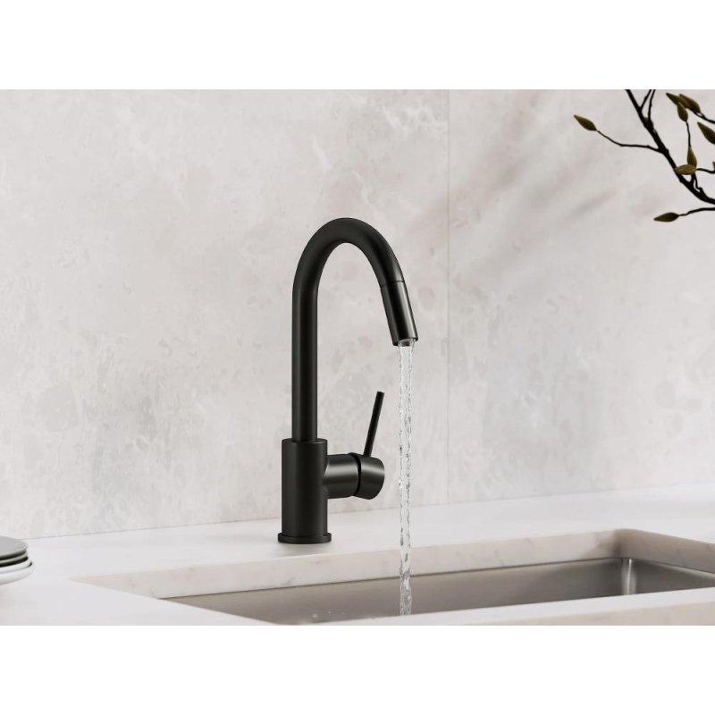 (image for) PELICAN PL-8237 Single Hole Kitchen Faucet - Matte Black