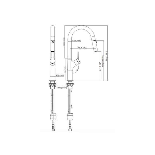 (image for) PELICAN PL-8257 Single Hole Pull Down Kitchen Faucet - Matte Black