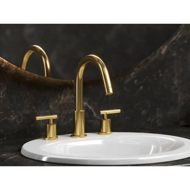 (image for) PELICAN PL-8312 Three Hole Vessel Bathroom Faucet - Brushed Gold