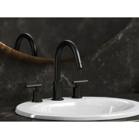PELICAN PL-8312 Three Hole Vessel Bathroom Faucet - Matte Black