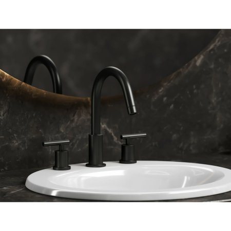 (image for) PELICAN PL-8312 Three Hole Vessel Bathroom Faucet - Matte Black
