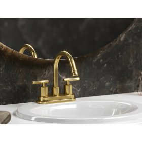PELICAN PL-8330 Three Hole Bathroom Faucet - Brushed Gold