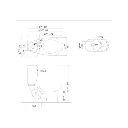 (image for) PELICAN PL-A249 Two Piece High-Efficiency Single Flush Toilet (1.28 gpf)