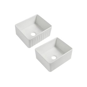 PELICAN PL-FC2418SB Reversible Farmhouse Fireclay Sink - 24" x 18" x 10"
