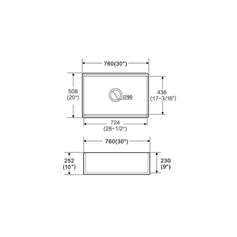 (image for) PELICAN PL-FC3020WS Workstation Style Farmhouse Fireclay Sink - 30" x 20" x 10"
