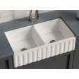 (image for) PELICAN PL-FC3318DB Reversible Farmhouse Fireclay Sink - 33" x 18" x 10"
