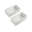 (image for) PELICAN PL-FC3318SB Reversible Farmhouse Fireclay Sink - 33" x 18" x 10"