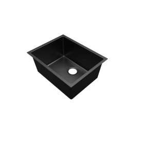 PELICAN PL-GMB108 R15 16g Handmade Stainless Steel Undermount Kitchen Sink 23" x 18" x 10" w/ Micro Radius Corners - Gunmetal Black