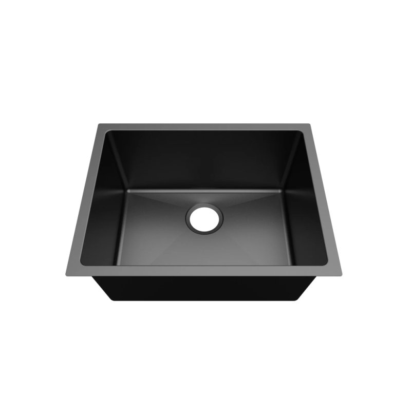 (image for) PELICAN PL-GMB108 R15 16g Handmade Stainless Steel Undermount Kitchen Sink 23" x 18" x 10" w/ Micro Radius Corners - Gunmetal Black