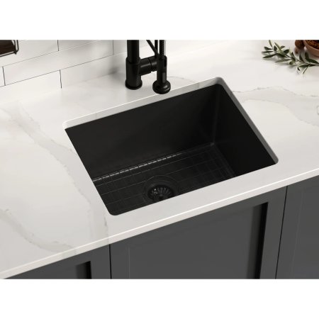 (image for) PELICAN PL-GMB108 R15 16g Handmade Stainless Steel Undermount Kitchen Sink 23" x 18" x 10" w/ Micro Radius Corners - Gunmetal Black