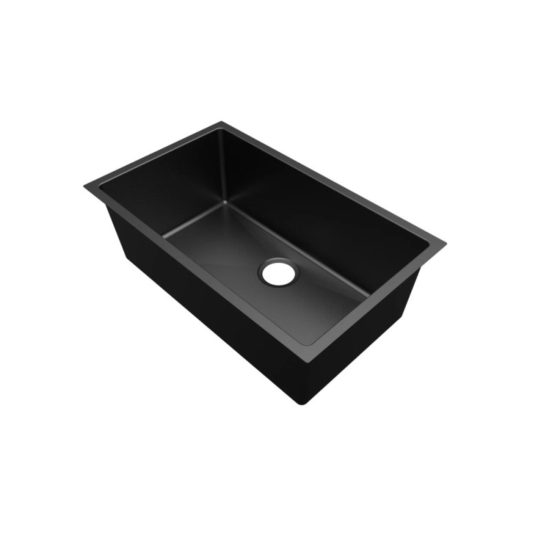(image for) PELICAN PL-GMB109 R15 16g Handmade Stainless Steel Undermount Kitchen Sink 30" x 18" x 10" w/ Micro Radius Corners - Gunmetal Black