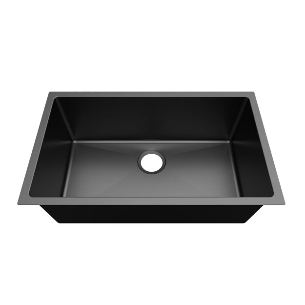 (image for) PELICAN PL-GMB109 R15 16g Handmade Stainless Steel Undermount Kitchen Sink 30" x 18" x 10" w/ Micro Radius Corners - Gunmetal Black