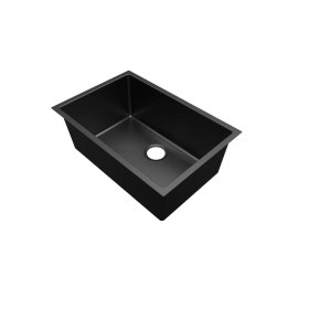 PELICAN PL-GMB111 R15 16g Handmade Stainless Steel Undermount Kitchen Sink 27" x 18" x 10" w/ Micro Radius Corners - Gunmetal Black