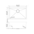 (image for) PELICAN PL-GMB111 R15 16g Handmade Stainless Steel Undermount Kitchen Sink 27" x 18" x 10" w/ Micro Radius Corners - Gunmetal Black