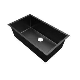 PELICAN PL-GMB115 R15 16g Handmade Stainless Steel Undermount Kitchen Sink 32" x 18" x 10" w/ Micro Radius Corners - Gunmetal Black