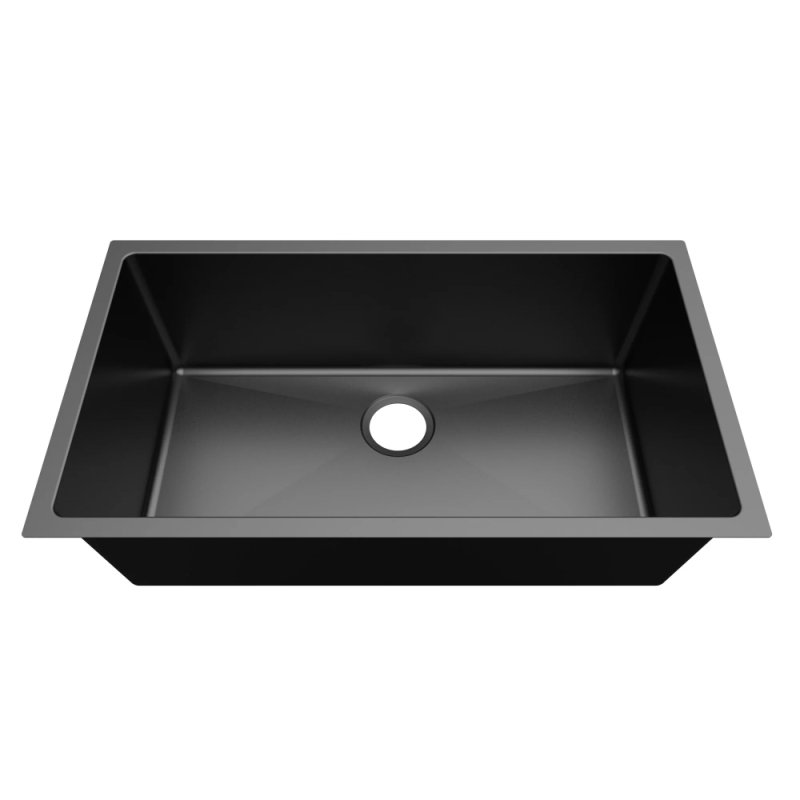 (image for) PELICAN PL-GMB115 R15 16g Handmade Stainless Steel Undermount Kitchen Sink 32" x 18" x 10" w/ Micro Radius Corners - Gunmetal Black