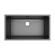 (image for) PELICAN PL-GMB115 R15 16g Handmade Stainless Steel Undermount Kitchen Sink 32" x 18" x 10" w/ Micro Radius Corners - Gunmetal Black