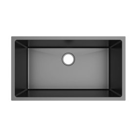 PELICAN PL-GMB115 R15 16g Handmade Stainless Steel Undermount Kitchen Sink 32" x 18" x 10" w/ Micro Radius Corners - Gunmetal Black