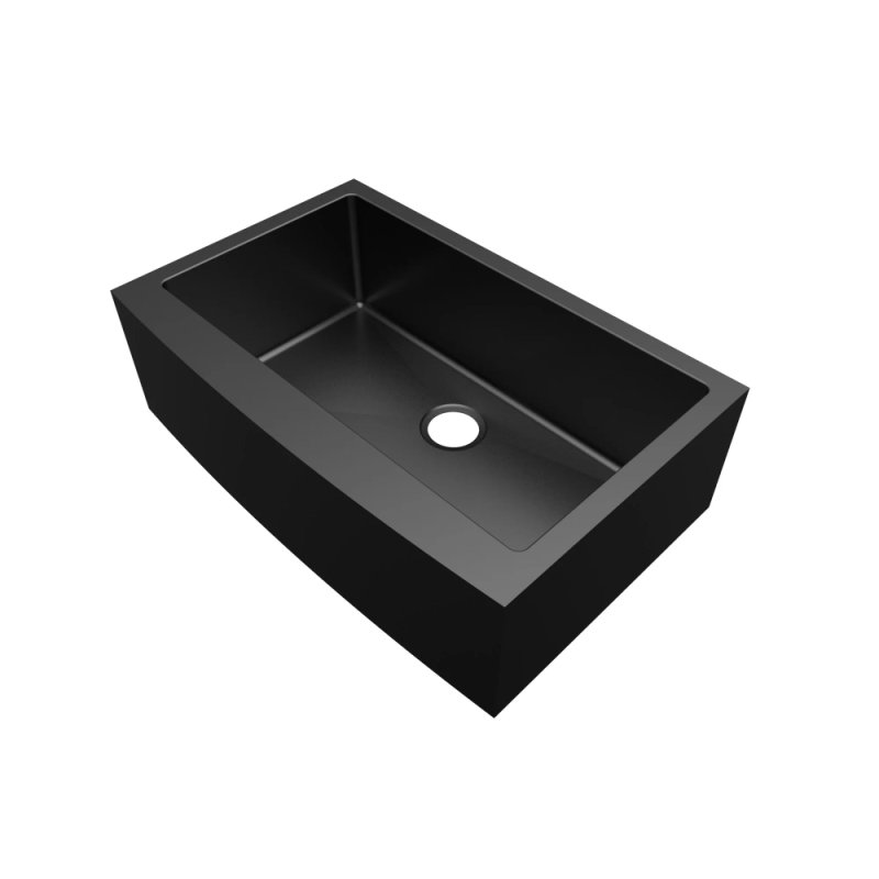 (image for) PELICAN PL-GMB122 R15 16g Handmade Stainless Steel Undermount Kitchen Sink 32 7/8" x 20 3/4" x 10" w/ Micro Radius Corners - Gunmetal Black