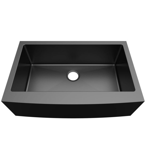 (image for) PELICAN PL-GMB122 R15 16g Handmade Stainless Steel Undermount Kitchen Sink 32 7/8" x 20 3/4" x 10" w/ Micro Radius Corners - Gunmetal Black