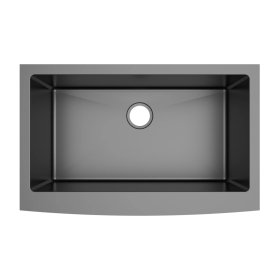 PELICAN PL-GMB122 R15 16g Handmade Stainless Steel Undermount Kitchen Sink 32 7/8" x 20 3/4" x 10" w/ Micro Radius Corners - Gunmetal Black