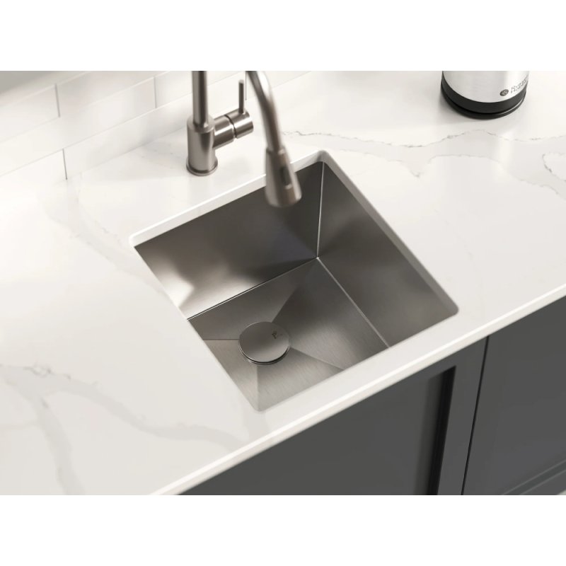 (image for) PELICAN PL-HA104 RO 16 Gauge Stainless Steel Undermount Kitchen Sink 17'' x 18'' x 10" w/ Zero Radius Corners