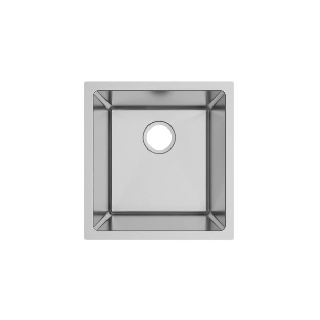 (image for) PELICAN PL-HA104 R15 16G Handmade 16 Gauge Stainless Steel Undermount Kitchen Sink 17" x 18" x 10'' w/ Micro Radius Corners