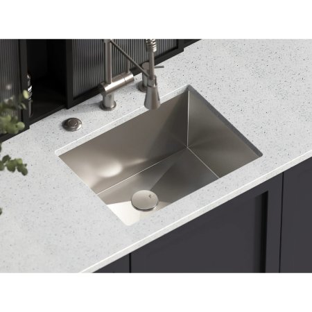 (image for) PELICAN PL-HA108 R0 16G Handmade 16 Gauge Stainless Steel Undermount Kitchen Sink 23" x 18" x 10'' w/ Zero Radius Corners