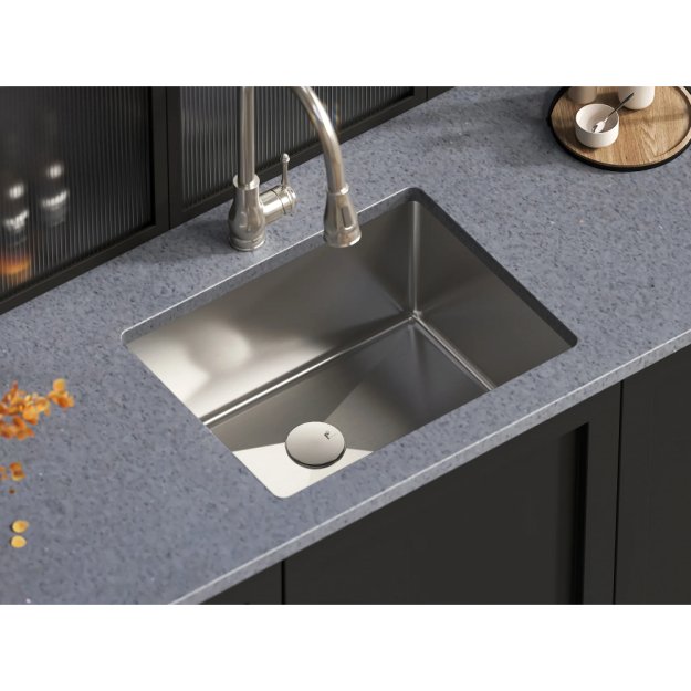 (image for) PELICAN PL-HA108 R15 16G Handmade 16 Gauge Stainless Steel Undermount Kitchen Sink 23" x 18" x 10'' w/ Micro Radius Corners