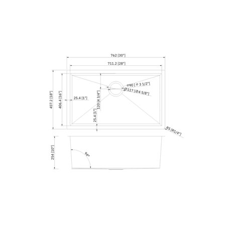 (image for) PELICAN PL-HA109 R0 16G Handmade 16 Gauge Stainless Steel Undermount Kitchen Sink 30" x 18" x 10'' w/ Zero Radius Corners