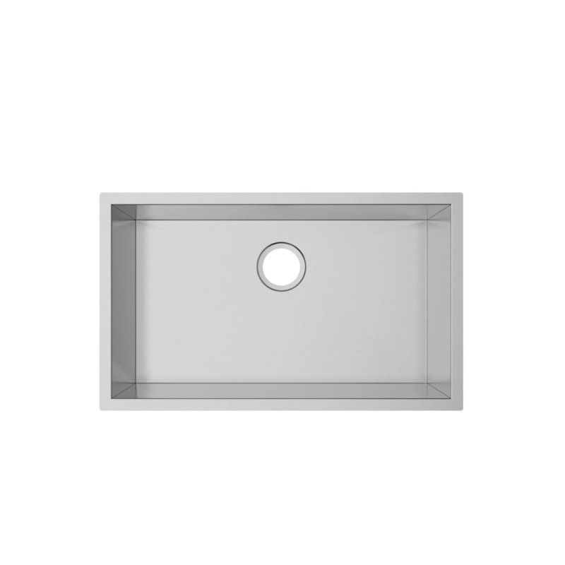 PELICAN PL-HA109 R0 18G Handmade 18 Gauge Stainless Steel Undermount Kitchen Sink 30\" x 18\" x 10\'\' w/ Zero Radius Corners