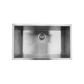 PELICAN PL-HA111 R0 16G Handmade 16 Gauge Stainless Steel Undermount Kitchen Sink 27" x 18 x 10'' w/ Zero Radius Corners