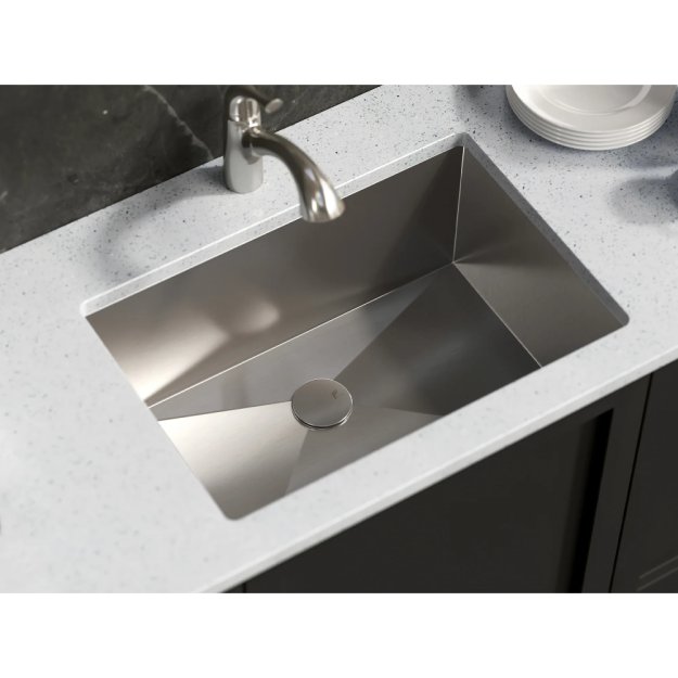 (image for) PELICAN PL-HA111 R0 16G Handmade 16 Gauge Stainless Steel Undermount Kitchen Sink 27" x 18 x 10'' w/ Zero Radius Corners