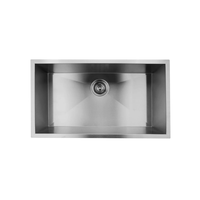 (image for) PELICAN PL-HA115 R0 16G Handmade 16 Gauge Stainless Steel Undermount Kitchen Sink 32" x 18" x 10'' w/ Zero Radius Corners