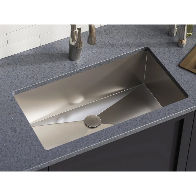 (image for) PELICAN PL-HA115 R0 16G Handmade 16 Gauge Stainless Steel Undermount Kitchen Sink 32" x 18" x 10'' w/ Zero Radius Corners