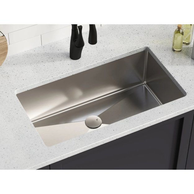 (image for) PELICAN PL-HA115 R15 16G Handmade 16 Gauge Stainless Steel Undermount Kitchen Sink 32" x 18" x 10'' w/ Micro Radius Corners