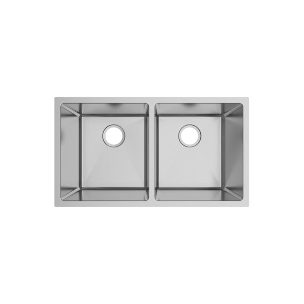 (image for) PELICAN PL-HA117 R15 16G Handmade 16 Gauge Stainless Steel Undermount Kitchen Sink 32" x 18" x 10'' w/ Micro Radius Corners