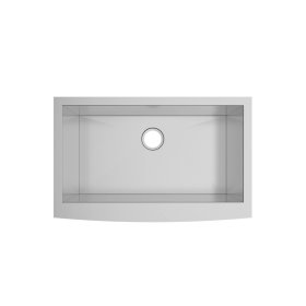 PELICAN PL-HA122 R0 16G Handmade 16 Gauge Stainless Steel Apron Front Kitchen Sink 32 7/8" x 20 3/4" x 10'' w/ Zero Radius Corners
