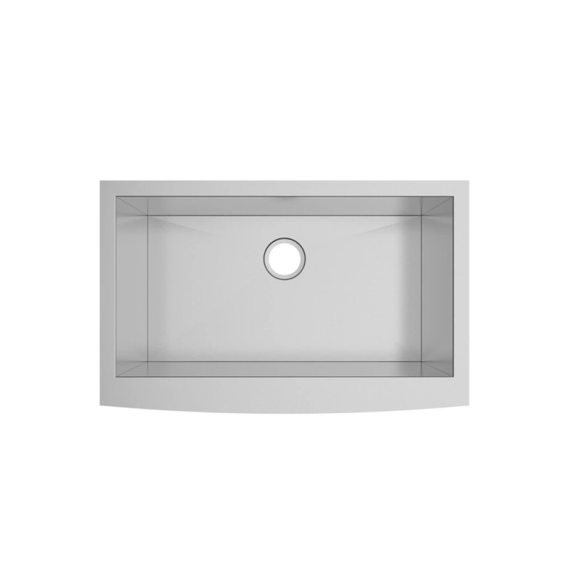 PELICAN PL-HA122 R0 16G Handmade 16 Gauge Stainless Steel Apron Front Kitchen Sink 32 7/8\" x 20 3/4\" x 10\'\' w/ Zero Radius Corners