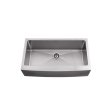 (image for) PELICAN PL-HA122 R15 16G Handmade 16 Gauge Stainless Steel Apron Front Kitchen Sink 32 7/8" x 20 3/4" x 10'' w/ Micro Radius Corners
