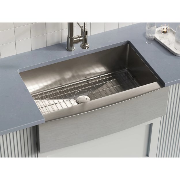 (image for) PELICAN PL-HA122 R15 16G Handmade 16 Gauge Stainless Steel Apron Front Kitchen Sink 32 7/8" x 20 3/4" x 10'' w/ Micro Radius Corners