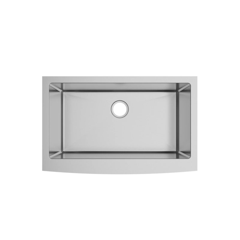 PELICAN PL-HA122 R15 16G Handmade 16 Gauge Stainless Steel Apron Front Kitchen Sink 32 7/8\" x 20 3/4\" x 10\'\' w/ Micro Radius Corners