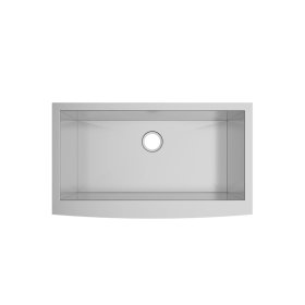 PELICAN PL-HA124 R0 16G Handmade 16 Gauge Stainless Steel Apron Front Kitchen Sink 35 7/8" x 20 3/4" x 10'' w/ Zero Radius Corners