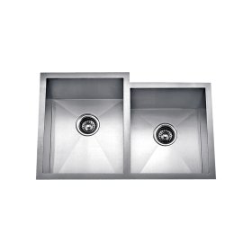 PELICAN PL-HA126 R0 16G Handmade 16 Gauge Stainless Steel Undermount Kitchen Sink 31 1/4" x 20 1/2" x 10'' w/ Zero Radius Corners