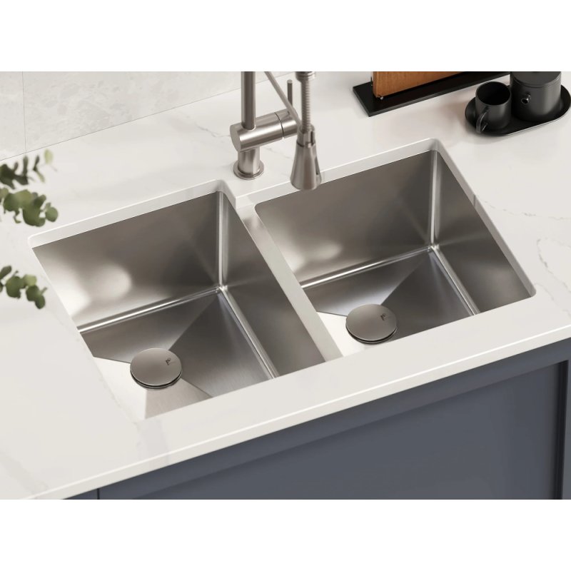 (image for) PELICAN PL-HA126 R15 16G Handmade 16 Gauge Stainless Steel Undermount Kitchen Sink 31 1/4" x 20 1/2" x 10'' w/ Micro Radius Corners